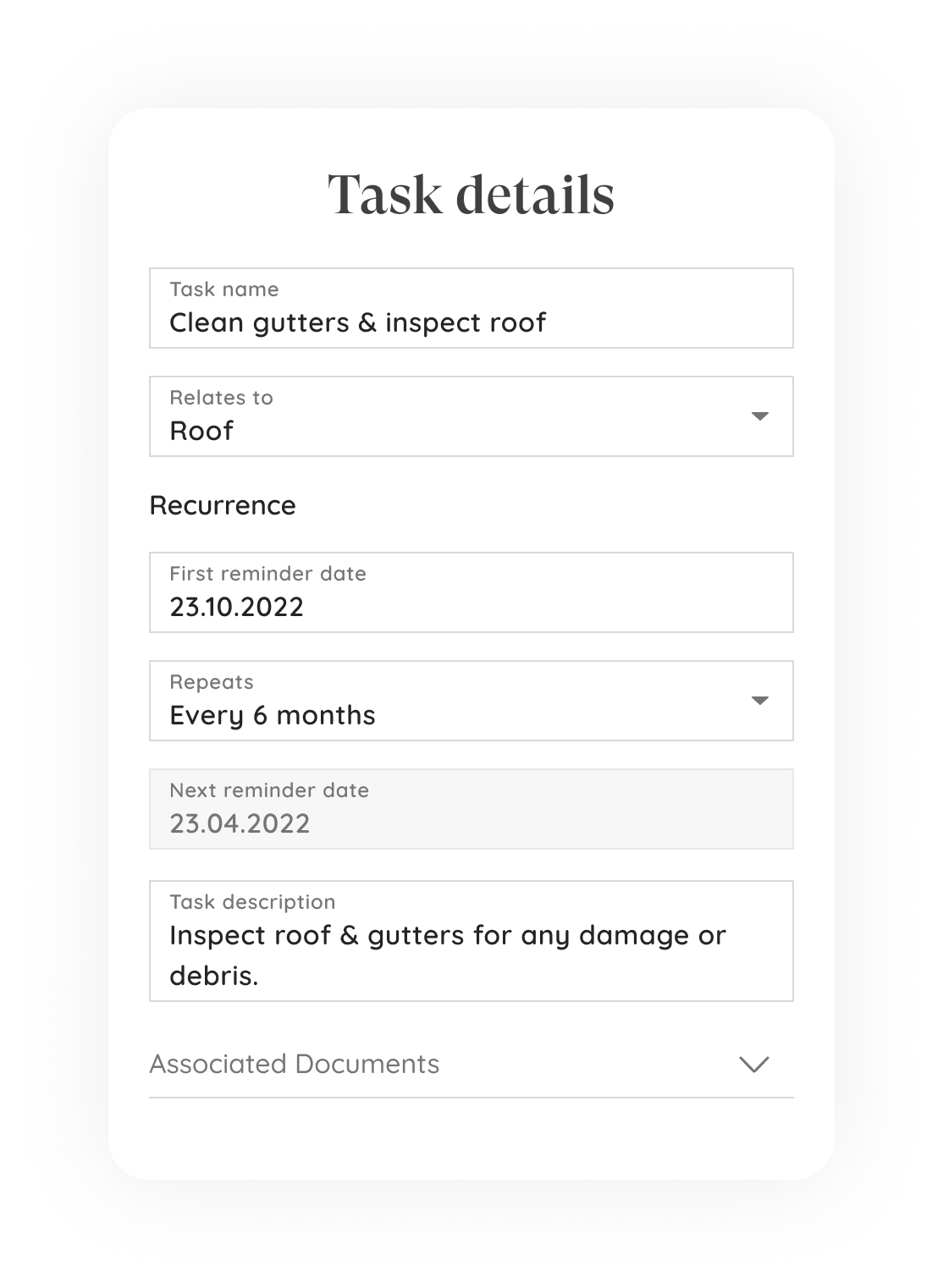 Liiva Task Planner Task Details EN